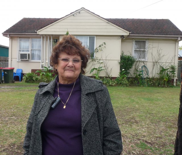 Janny Ely outside childhood home, Eureka Cres, Green Valley